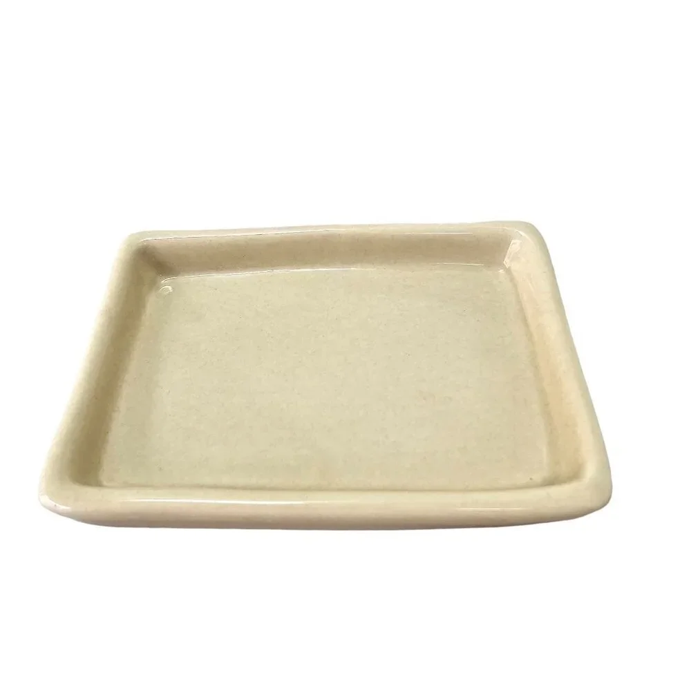 Pottery Barn Studio Barbara Eigen Handmade Ceramic Soap Dish Trinket Dish Beige